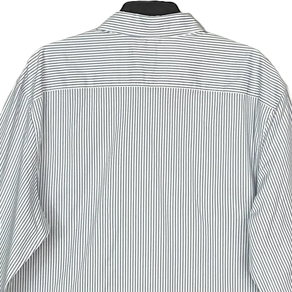Michael Kors Dress Shirt Men's 2XL Slim Fit Long Sleeve Blue Pinstripe NEW